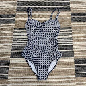 Bond-Eye Australia Women's One-Piece Swimsuit Geometric Navy Size US 8 D/DD